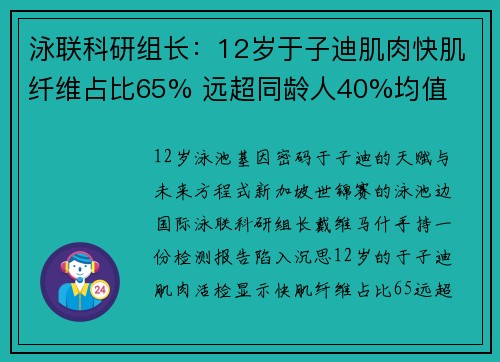 泳联科研组长：12岁于子迪肌肉快肌纤维占比65% 远超同龄人40%均值